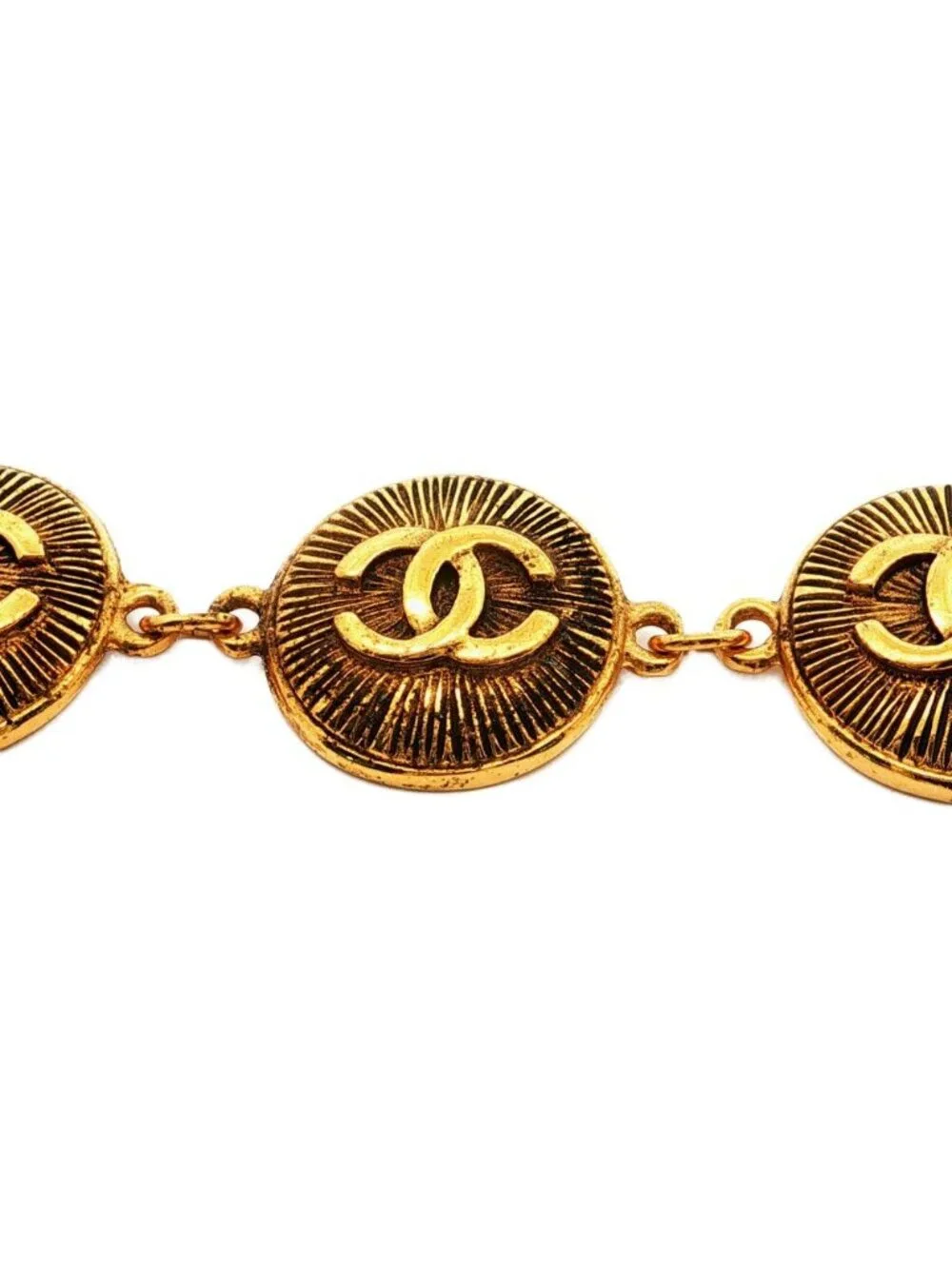 Chanel CC Logo Bracelet Alloy Gold